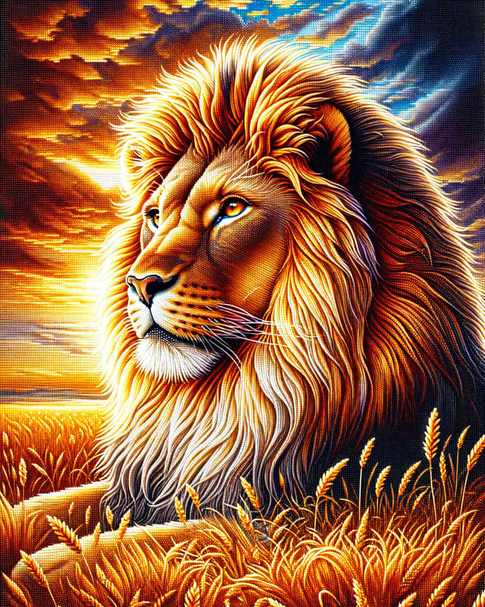 Expressive lion — Diamond Painting Kit design