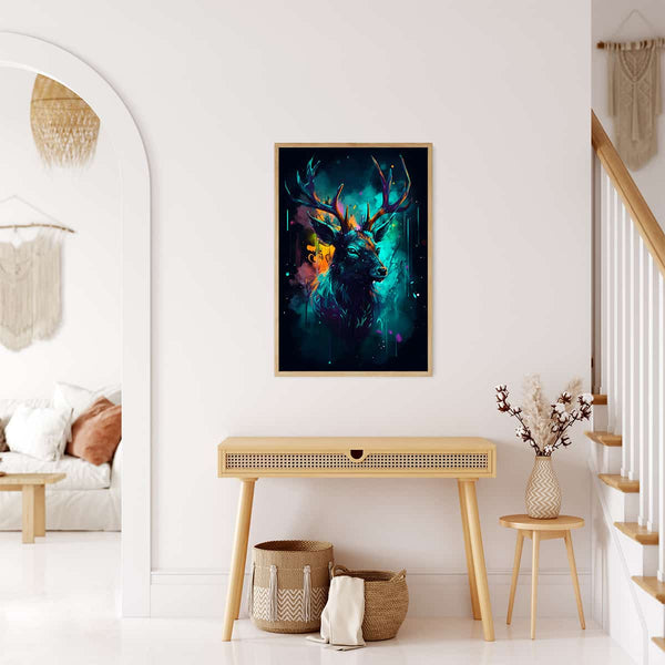 Deer portrait at night — Diamond Painting Kit, product view 3