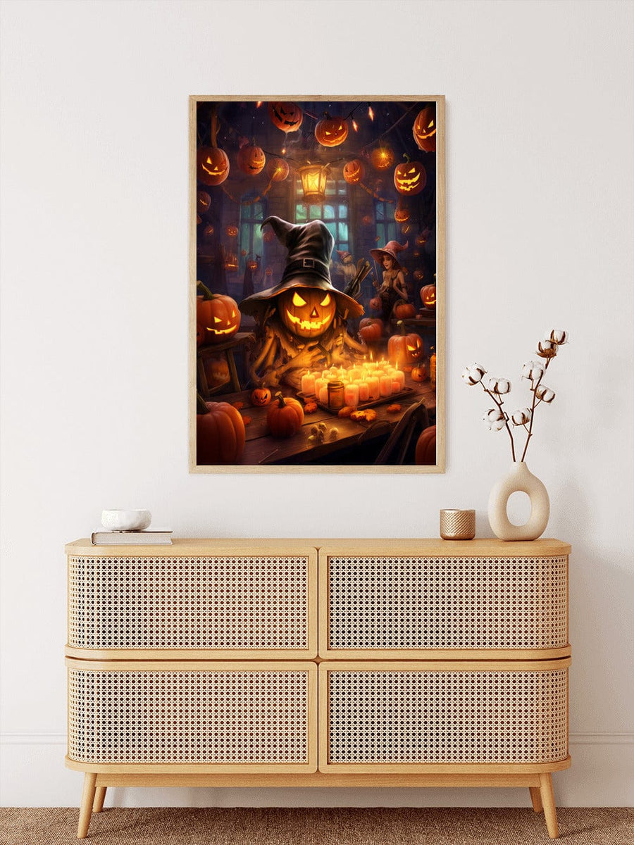 Happy Halloween, pumpkin and bat — Diamond Painting Kit, product view 3