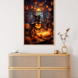 Happy Halloween, pumpkin and bat — Diamond Painting Kit, product view 3