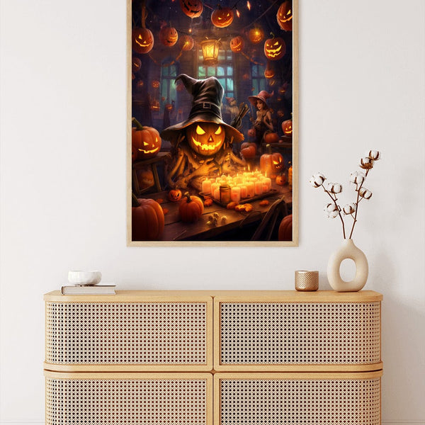 Happy Halloween, pumpkin and bat — Diamond Painting Kit, product view 3