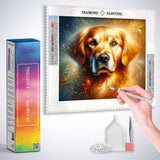 Golden Retriever Portrait — Diamond Painting Kit, product view 3