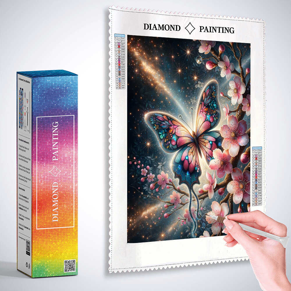 Butterfly glass ball — Diamond Painting Kit, product view 2