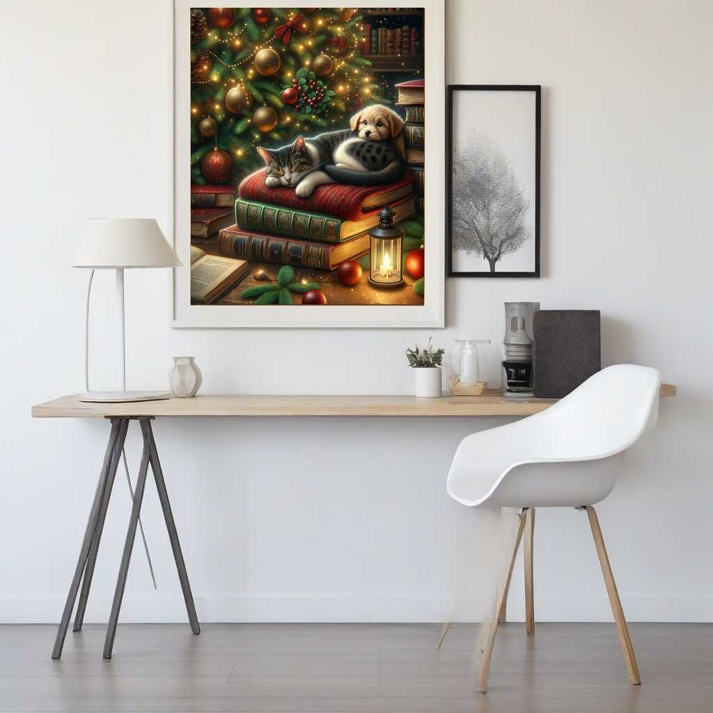 Book series dog and cat — Diamond Painting Kit, product view 2