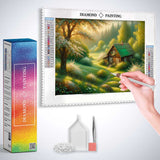 House in the Woodland Meadow — Diamond Painting Kit, product view 3