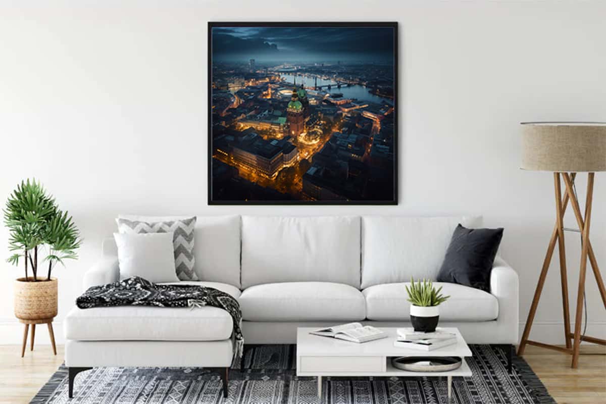 Hamburg from above — Diamond Painting Kit, product view 3