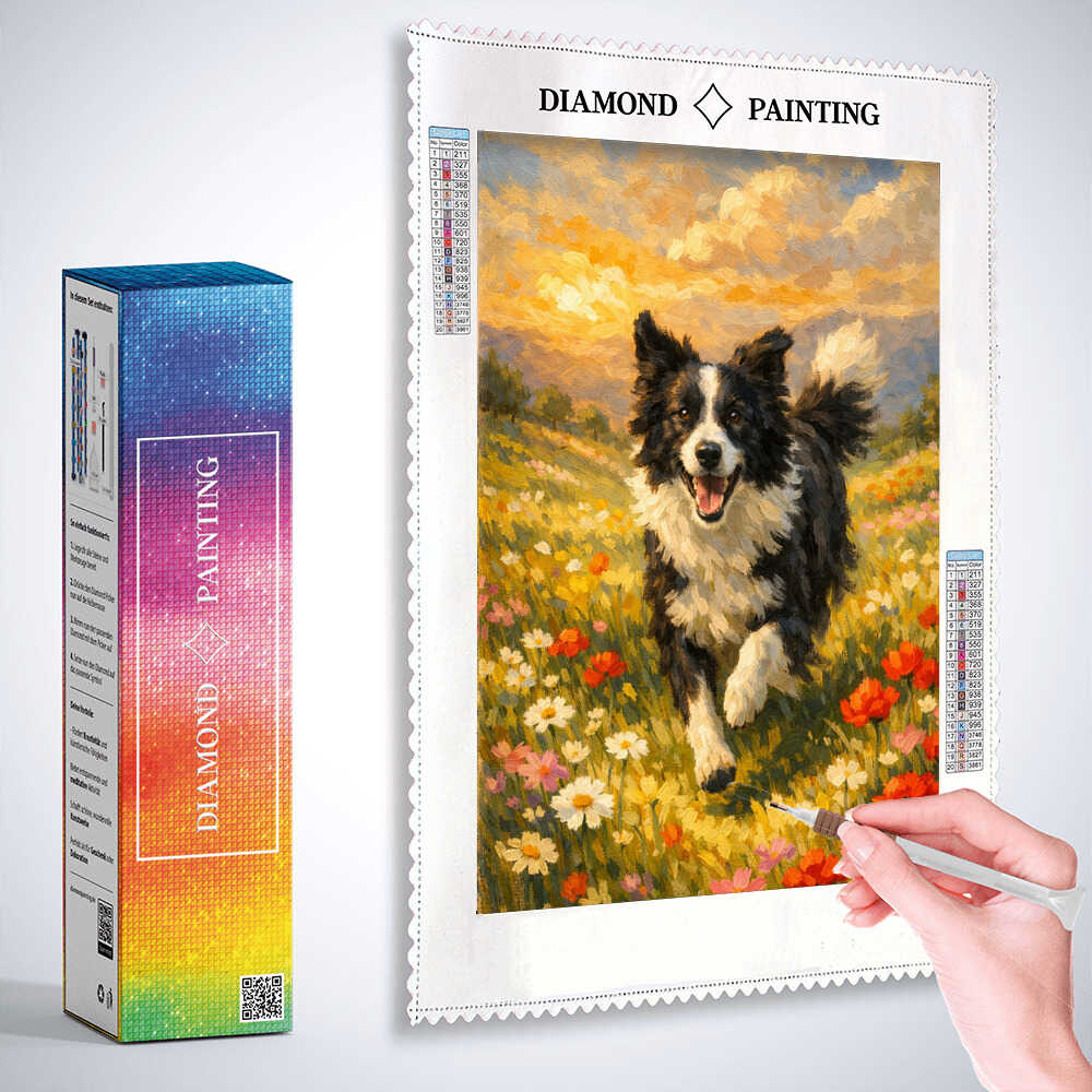 A Dog's Golden Hour — Diamond Painting Kit, product view 3