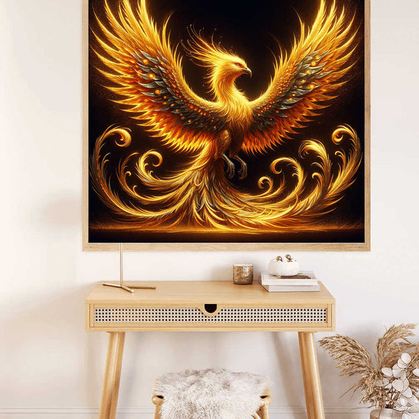 Phoenix Awakening, Golden — Diamond Painting Kit, product view 2