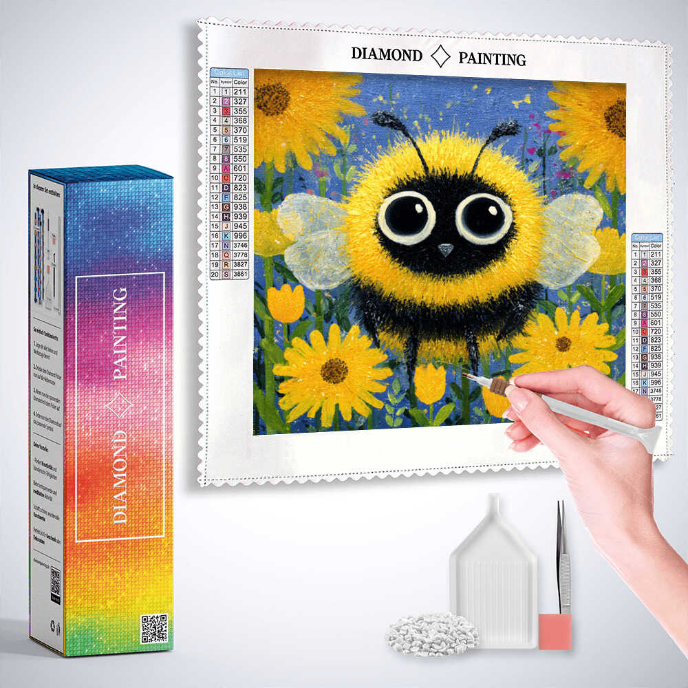 Little Bee in the Sunshine Garden — Diamond Painting Kit, product view 3