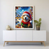 Christmas present dog — Diamond Painting Kit, product view 2