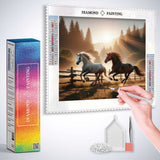 Two Horses Running Free — Diamond Painting Kit, product view 3