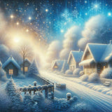 The Snow-Covered Village — Diamond Painting Kit design