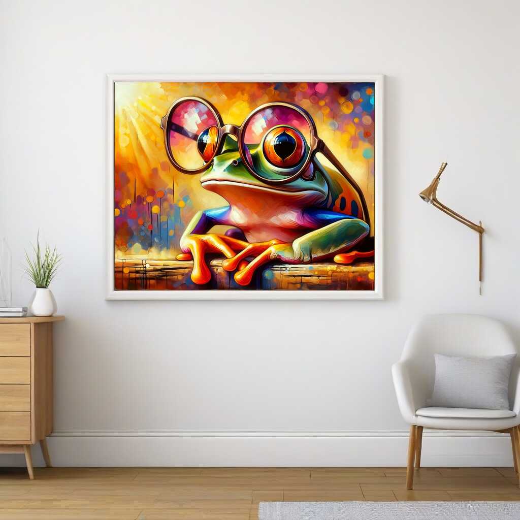 Frog wears big glasses — Diamond Painting Kit, product view 2
