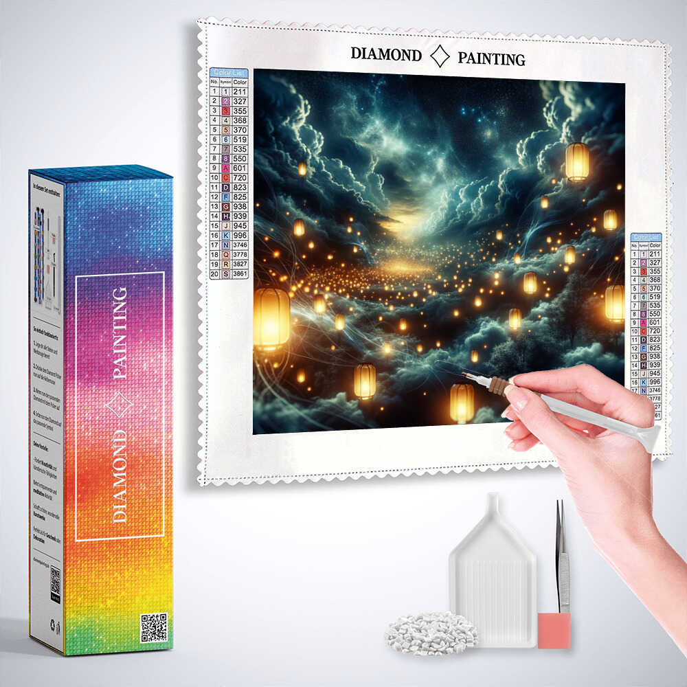 Starry night of wishes — Diamond Painting Kit, product view 3