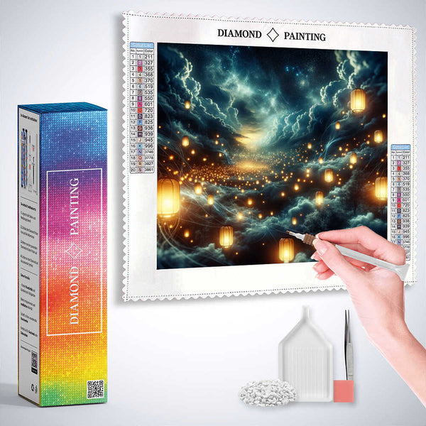 Starry night of wishes — Diamond Painting Kit, product view 3