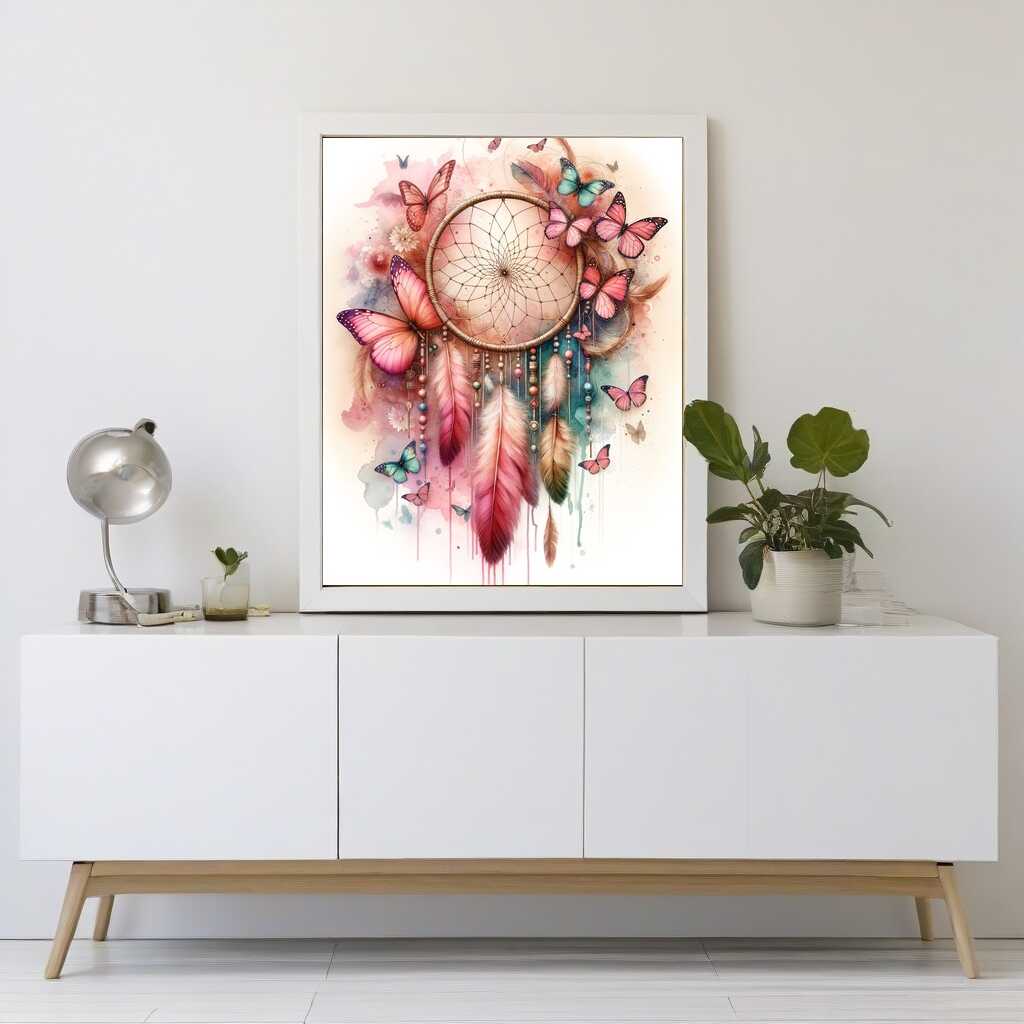 Butterflies and dreamcatcher — Diamond Painting Kit, product view 2