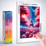 Eiffel Tower in rose blossom splendor — Diamond Painting Kit, product view 3