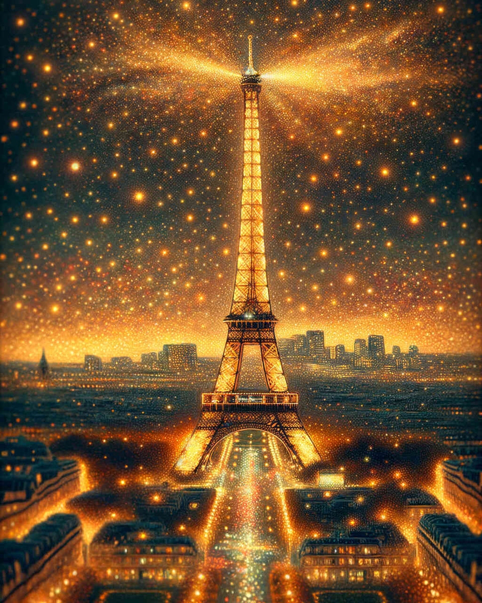 Radiant Eiffel Tower Paris — Diamond Painting Kit design