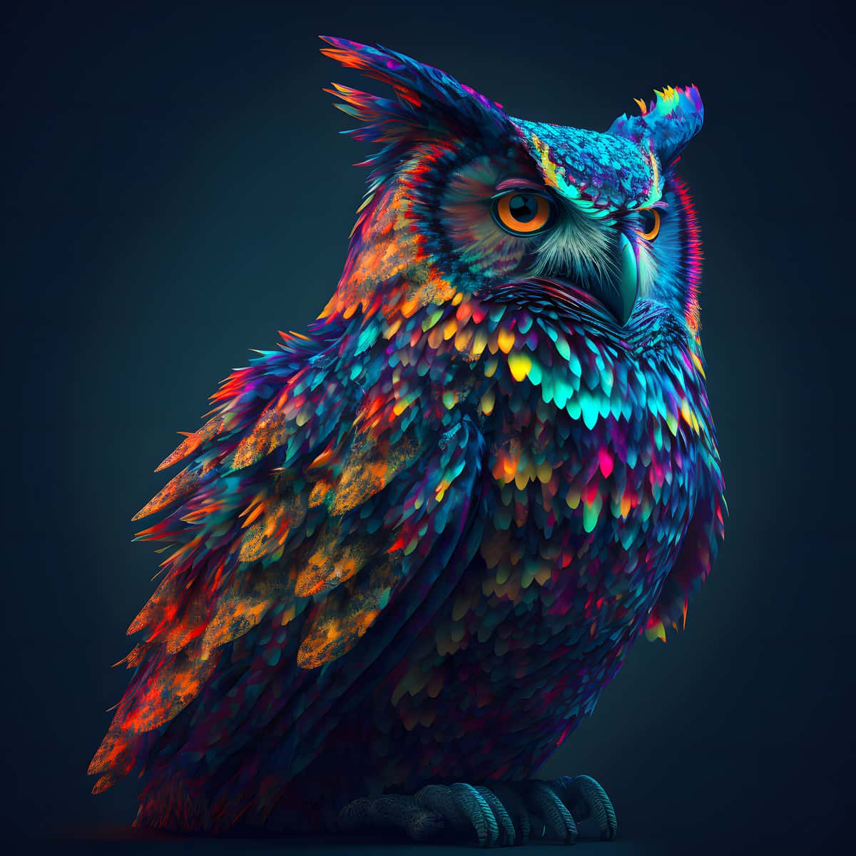 Proud owl at night — AB Diamond Painting Kit design