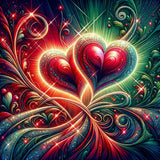 Two red hearts — Diamond Painting Kit design