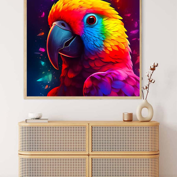 Papagai Frontal Colored — AB Diamond Painting Kit, product view 3