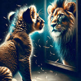 Mirror Image Lion — Diamond Painting Kit design