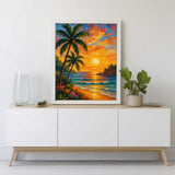 Golden Evening by the Sea — Diamond Painting Kit, product view 2