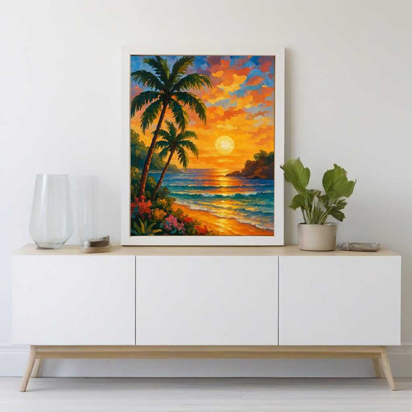 Golden Evening by the Sea — Diamond Painting Kit, product view 2