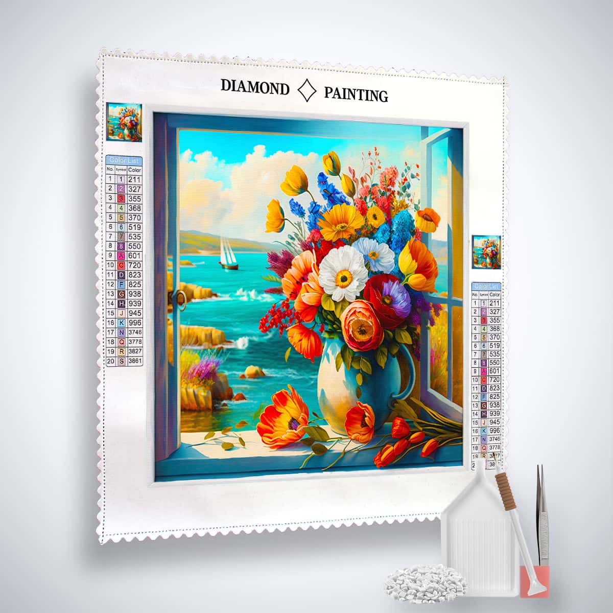 Flower arrangement by the sea — Diamond Painting Kit, product view 2