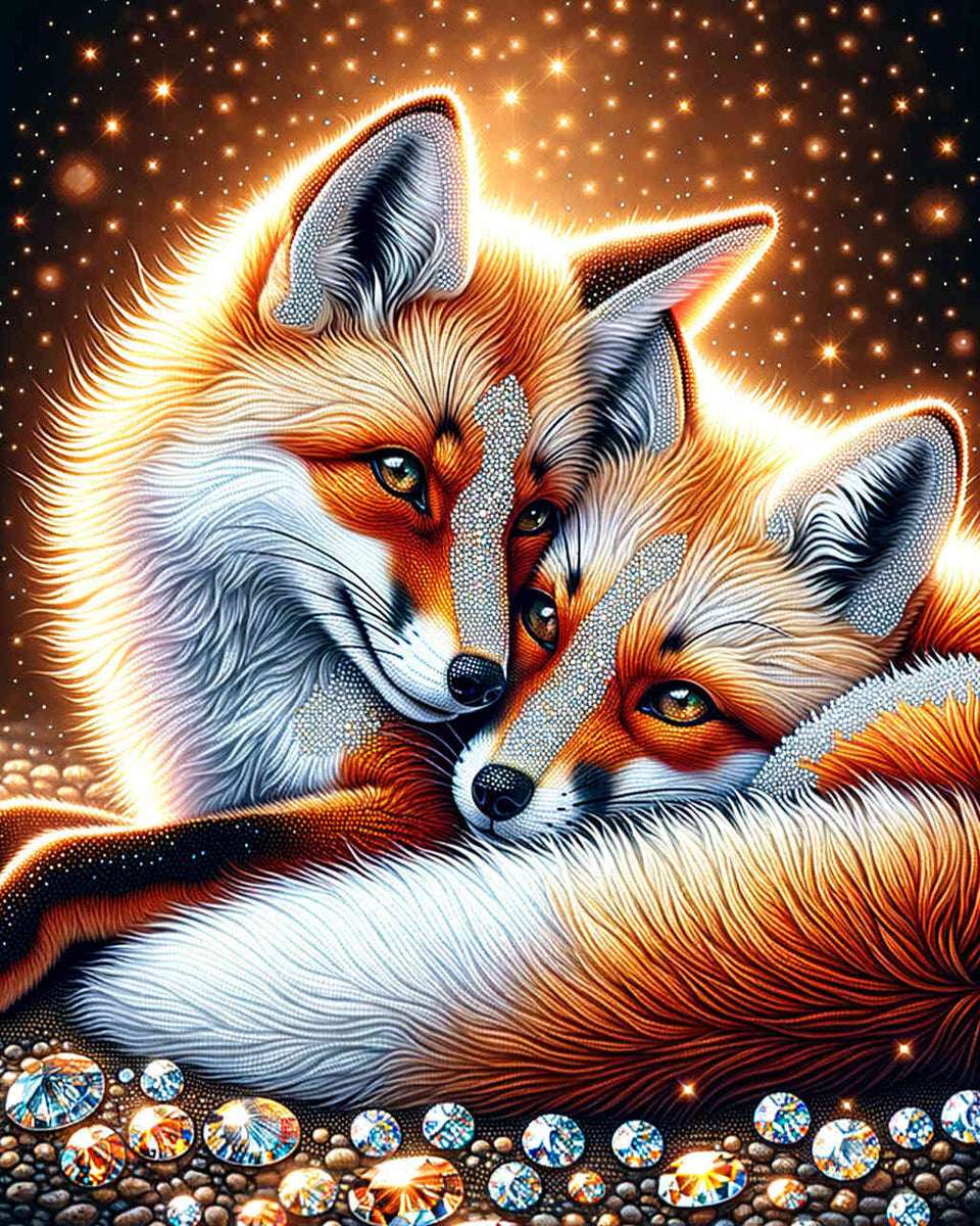 Fox couple — Diamond Painting Kit design