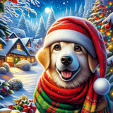 Christmas present dog — Diamond Painting Kit design