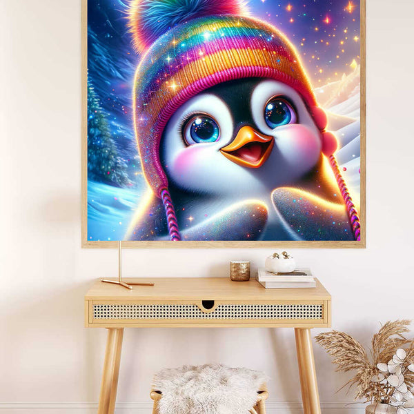 Snowflake the Penguin — Diamond Painting Kit, product view 2