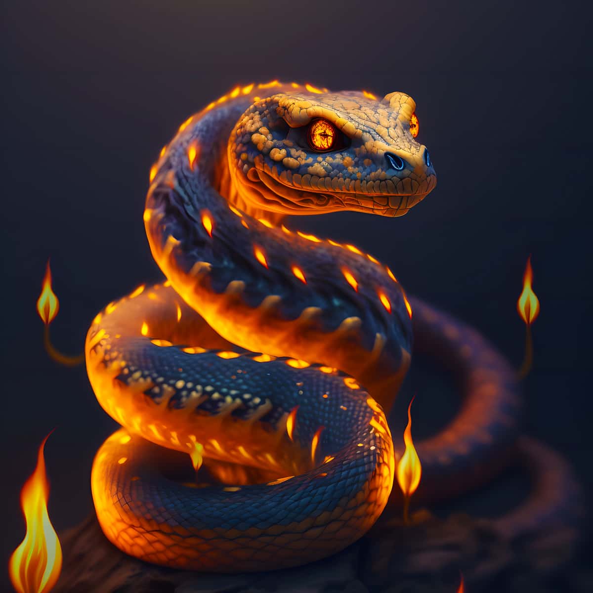 Snake Orange — AB Diamond Painting Kit design