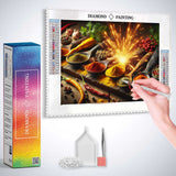 Cooking spoon with spices of the kitchen — Diamond Painting Kit, product view 2