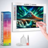 Volcano beneath the Northern Lights — Diamond Painting Kit, product view 3