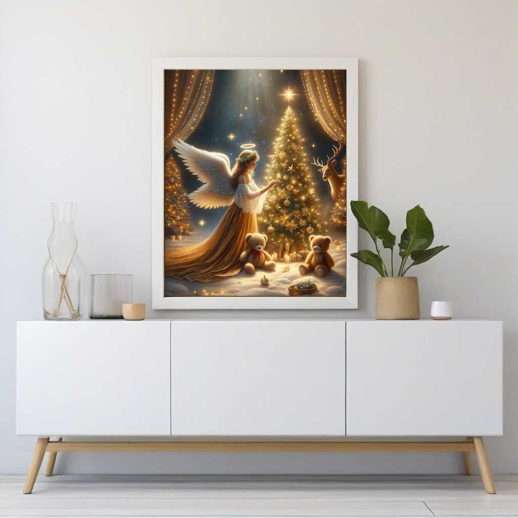 Angel decorating Christmas tree — Diamond Painting Kit, product view 2