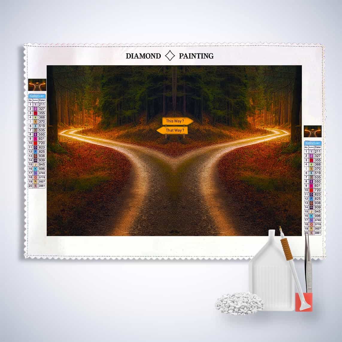 Fork in the road — Diamond Painting Kit, product view 3
