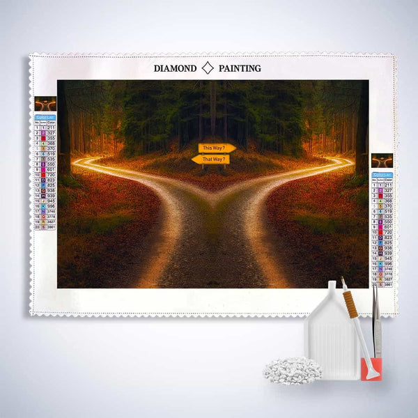 Fork in the road — Diamond Painting Kit, product view 3