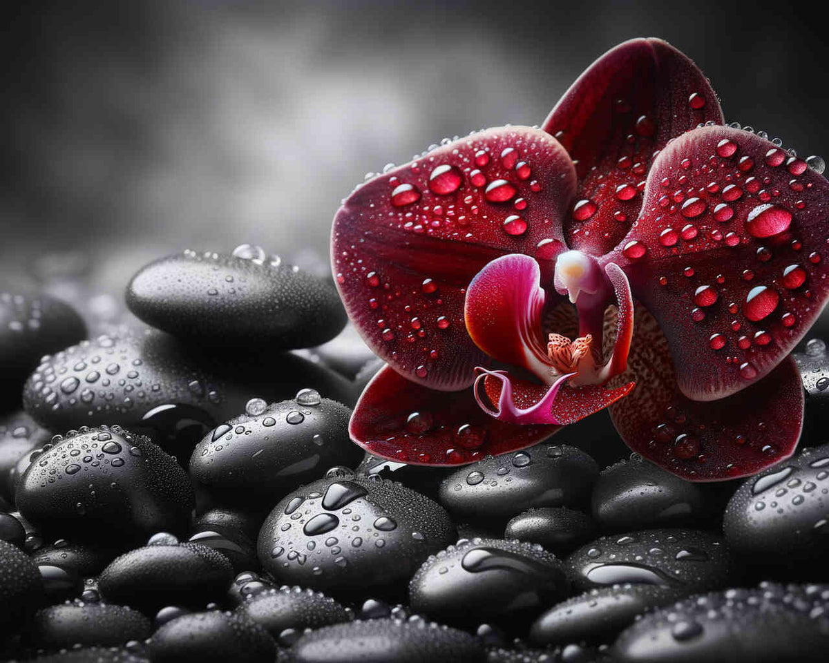 The Burgundy Orchid — Diamond Painting Kit design