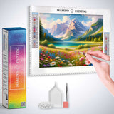 Wildflower Meadow beneath the Zugspitze — Diamond Painting Kit, product view 3
