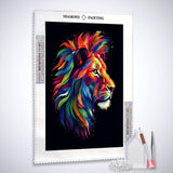 Magnificent lion in rainbow colors — Diamond Painting Kit, product view 2