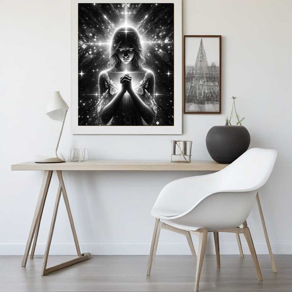 Girl with cross — Diamond Painting Kit, product view 2