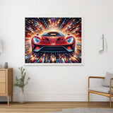 Red Car Front — Diamond Painting Kit, product view 2