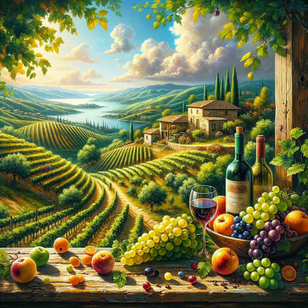 Window view of vineyard — Diamond Painting Kit design