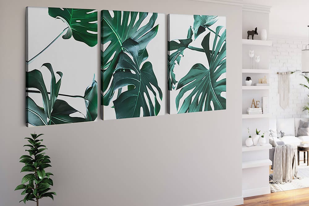 Leaves across Three Panels — 3-Panel Diamond Painting Kit, product view 2