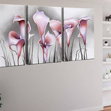 Calla Lily Trio — 3-Panel Diamond Painting Kit, product view 2