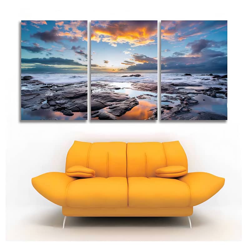 Tides at Sunset — 3-Panel Diamond Painting Kit design