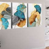 Ginkgo Leaves in Three Panels — 3-Panel Diamond Painting Kit, product view 2