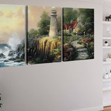 Lighthouse on a Rugged Coast — 3-Panel Diamond Painting Kit, product view 2