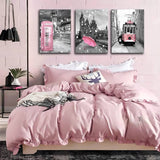 Landmarks in Black, White and Pink — 3-Panel Diamond Painting Kit design